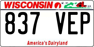 WI license plate 837VEP