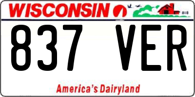 WI license plate 837VER