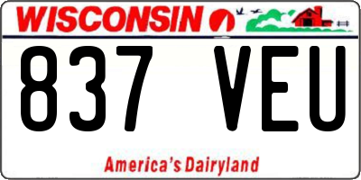 WI license plate 837VEU