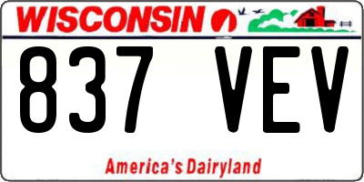 WI license plate 837VEV