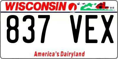 WI license plate 837VEX