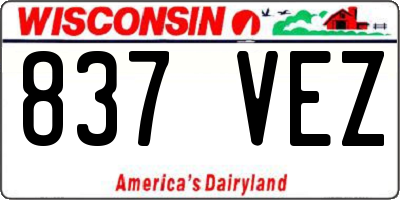 WI license plate 837VEZ