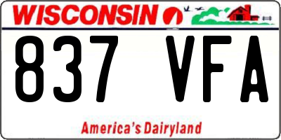 WI license plate 837VFA