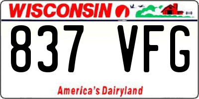 WI license plate 837VFG