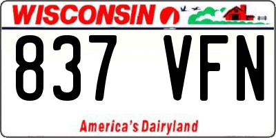 WI license plate 837VFN
