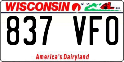 WI license plate 837VFO