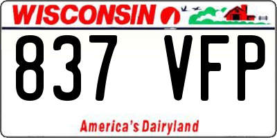 WI license plate 837VFP