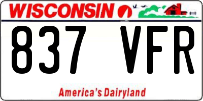 WI license plate 837VFR