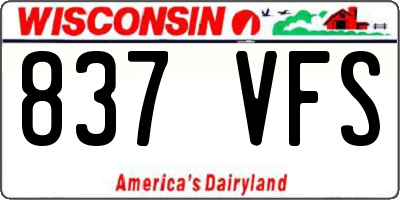 WI license plate 837VFS