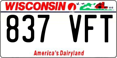 WI license plate 837VFT