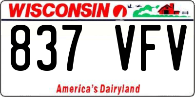 WI license plate 837VFV