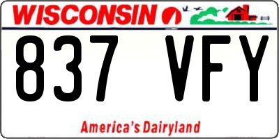 WI license plate 837VFY