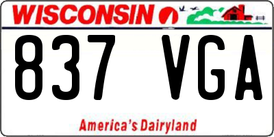 WI license plate 837VGA