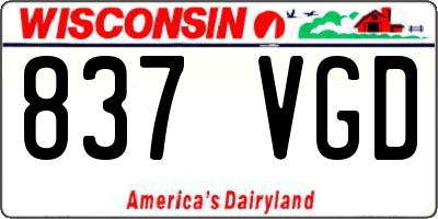 WI license plate 837VGD
