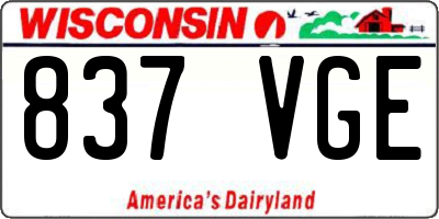 WI license plate 837VGE