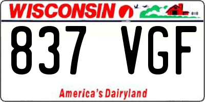 WI license plate 837VGF