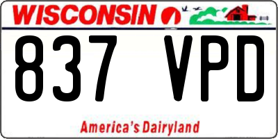 WI license plate 837VPD