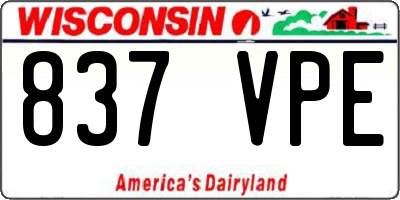 WI license plate 837VPE