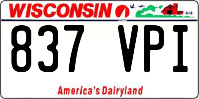 WI license plate 837VPI