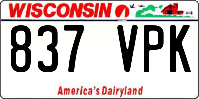 WI license plate 837VPK