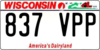 WI license plate 837VPP