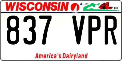 WI license plate 837VPR