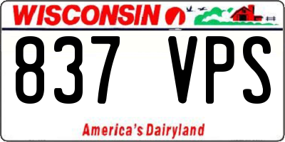 WI license plate 837VPS