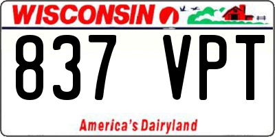 WI license plate 837VPT