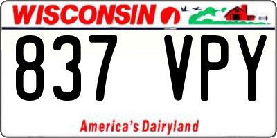 WI license plate 837VPY