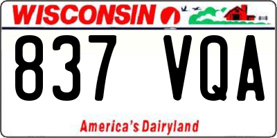 WI license plate 837VQA