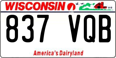 WI license plate 837VQB