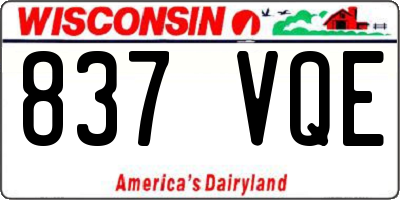 WI license plate 837VQE