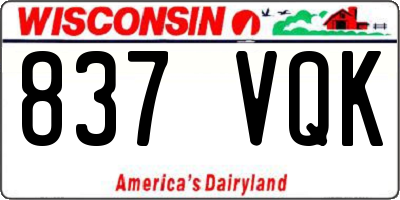 WI license plate 837VQK