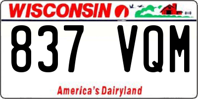 WI license plate 837VQM