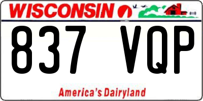 WI license plate 837VQP
