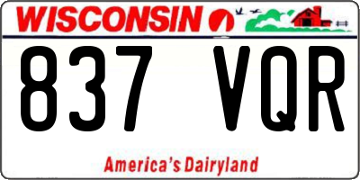 WI license plate 837VQR