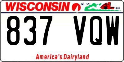 WI license plate 837VQW