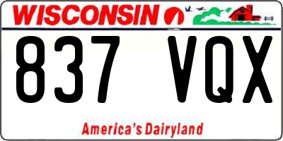 WI license plate 837VQX