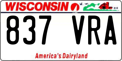 WI license plate 837VRA