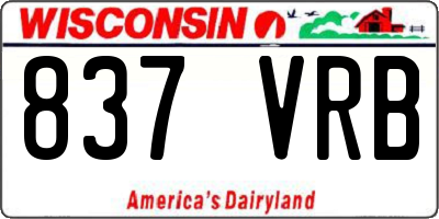 WI license plate 837VRB