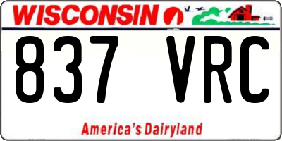 WI license plate 837VRC
