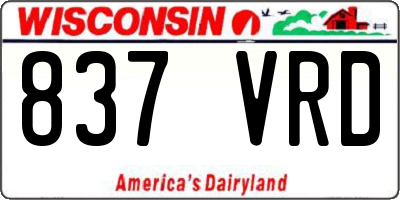 WI license plate 837VRD