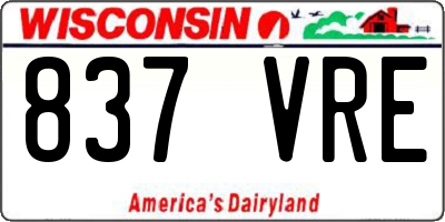 WI license plate 837VRE