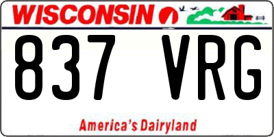 WI license plate 837VRG