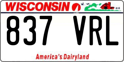 WI license plate 837VRL