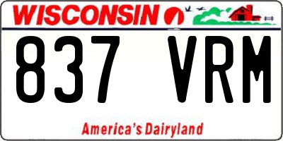 WI license plate 837VRM