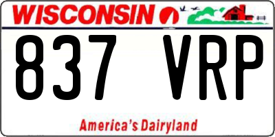 WI license plate 837VRP