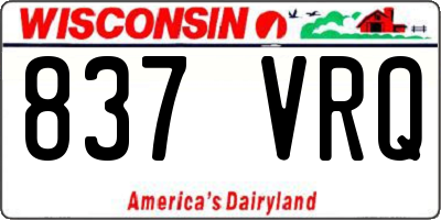 WI license plate 837VRQ