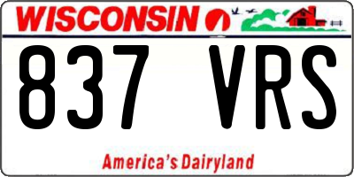 WI license plate 837VRS