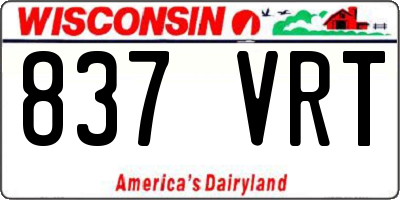 WI license plate 837VRT